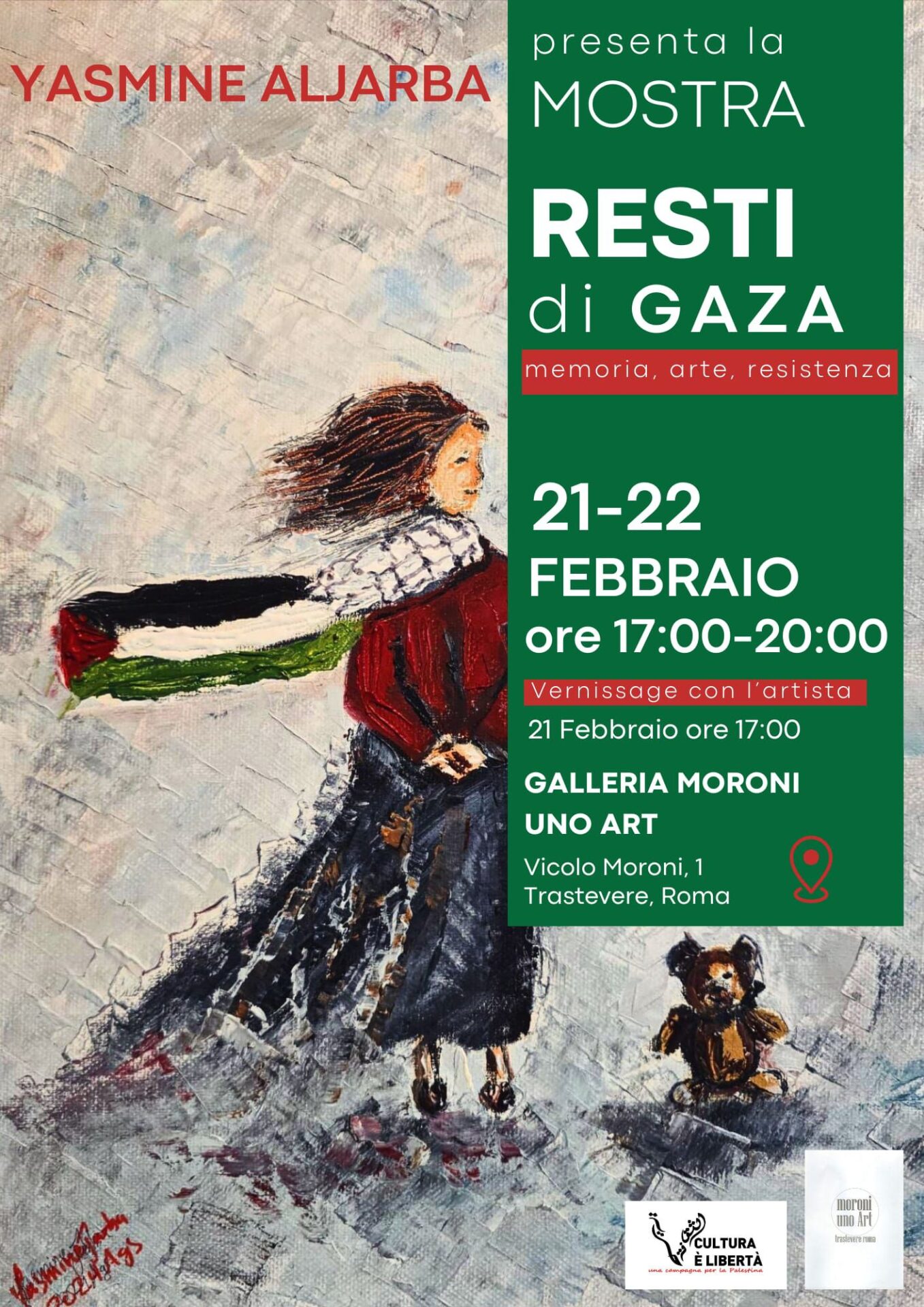 Resti di Gaza – Mostra dell’artista Yasmine Al Jarba
