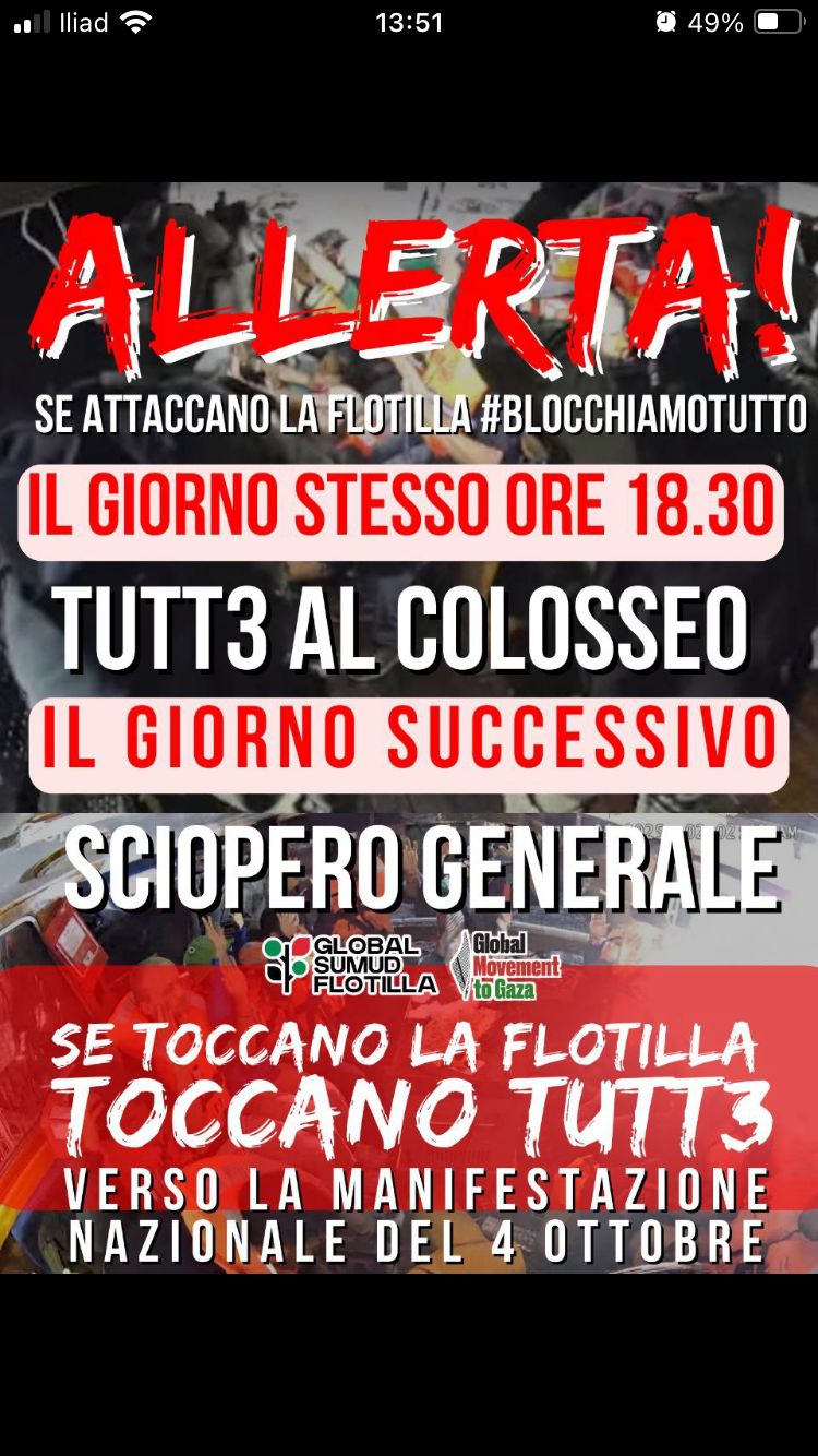 Se attaccano la Flottila #blocchiamotutto